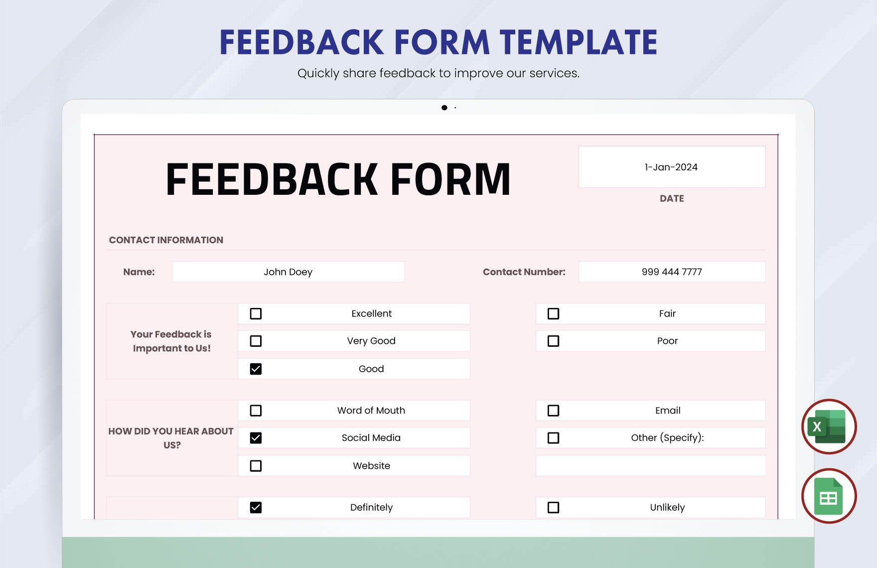 Free Form Templates In Excel To Download