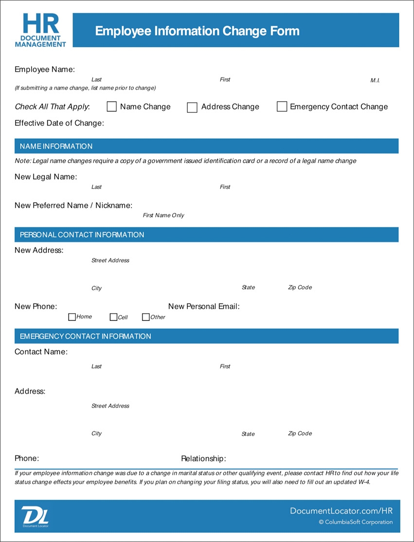 Free Human Resources HR Forms Templates