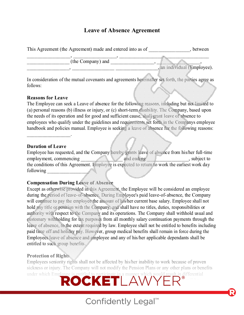 Leave Of Absence Form Template