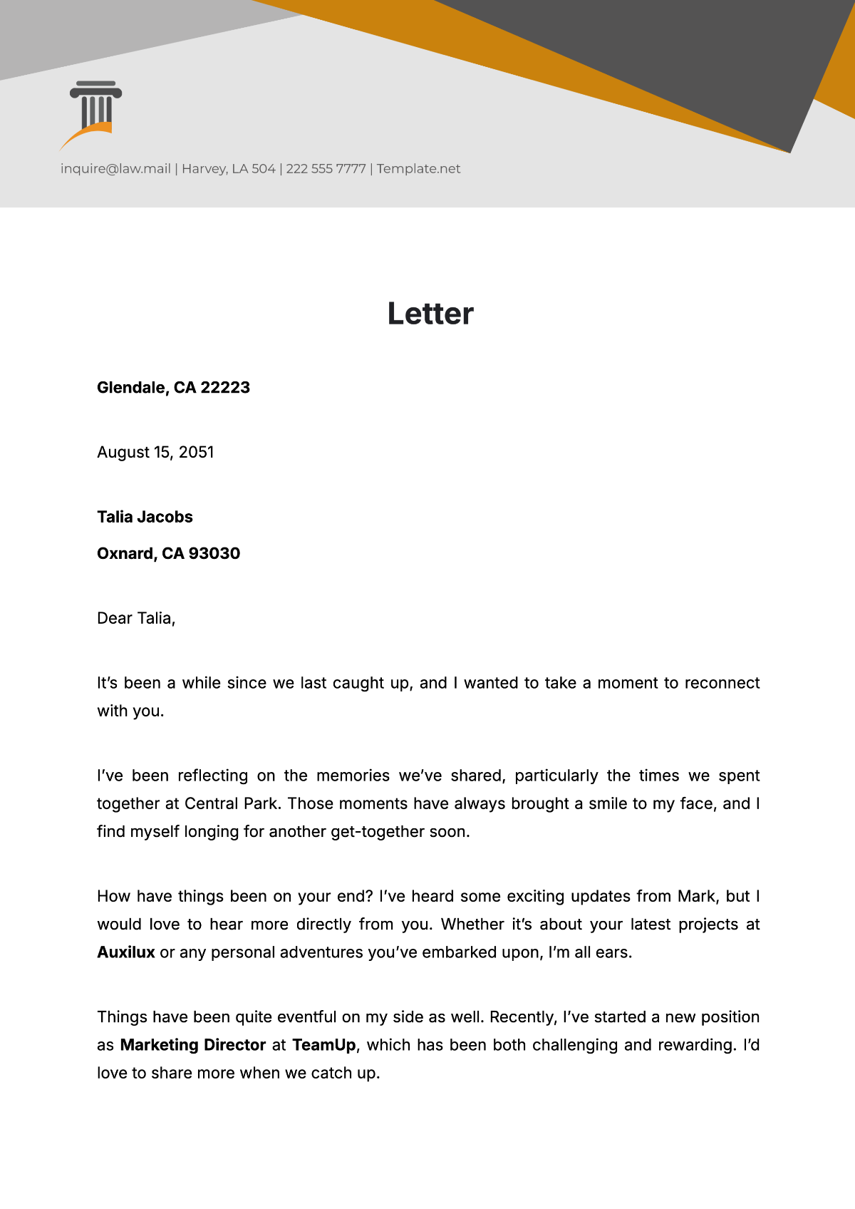 Free Letter Templates Editable And Printable