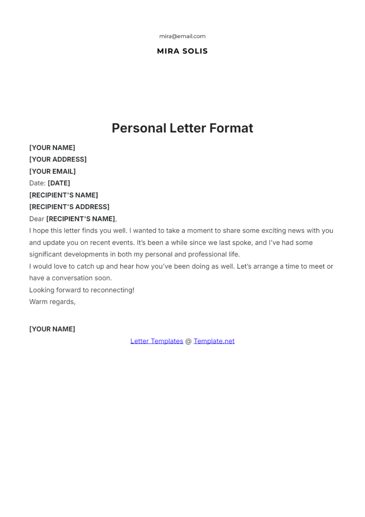 Free Letter Templates Editable And Printable