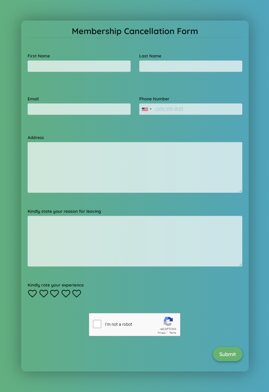 Free Membership Cancellation Form Template Formplus
