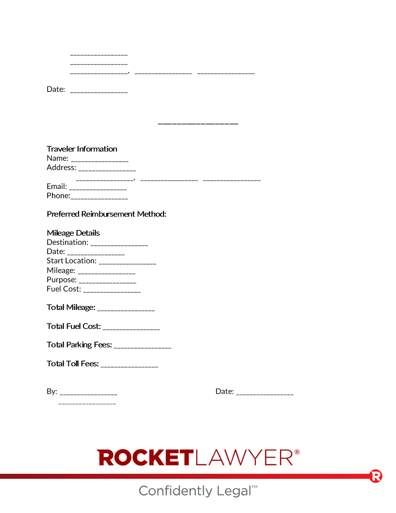 Free Mileage Reimbursement Form Free To Print Save Download