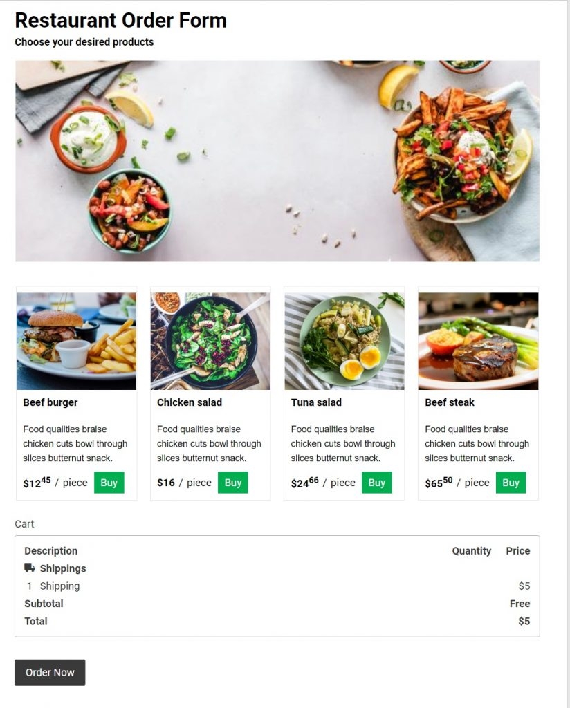 Free Online Order Form Builder App AbcSubmit