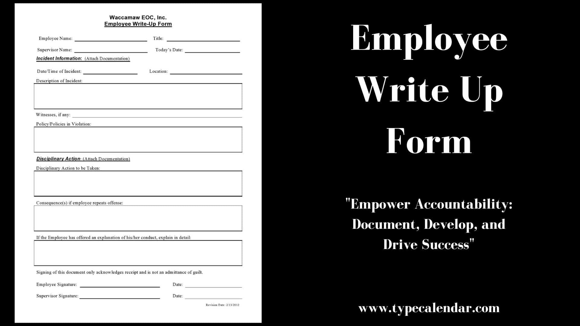 Printable Accountability Form Template