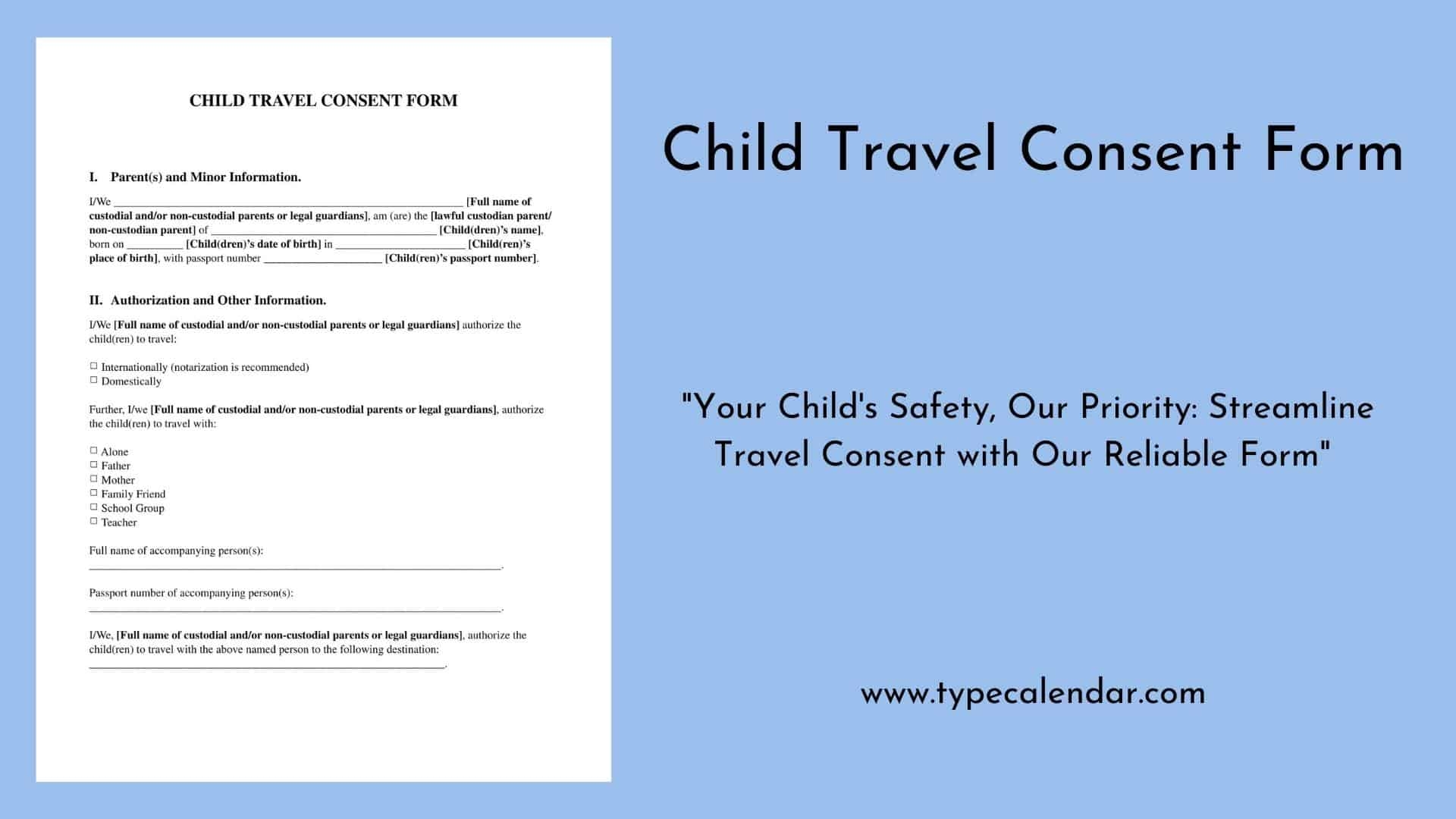 Child Travel Consent Form Template