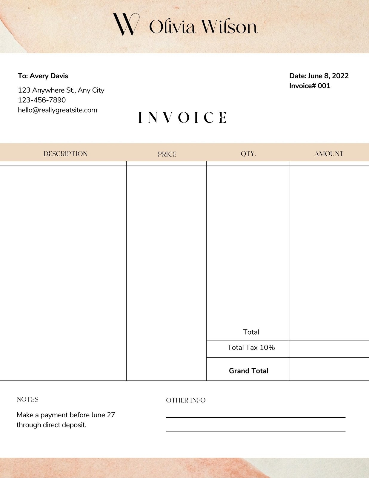 Free Printable Professional Invoice Templates To Customize Canva