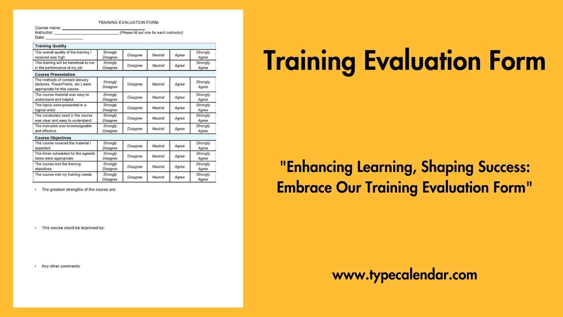 Course Evaluation Form Template Word