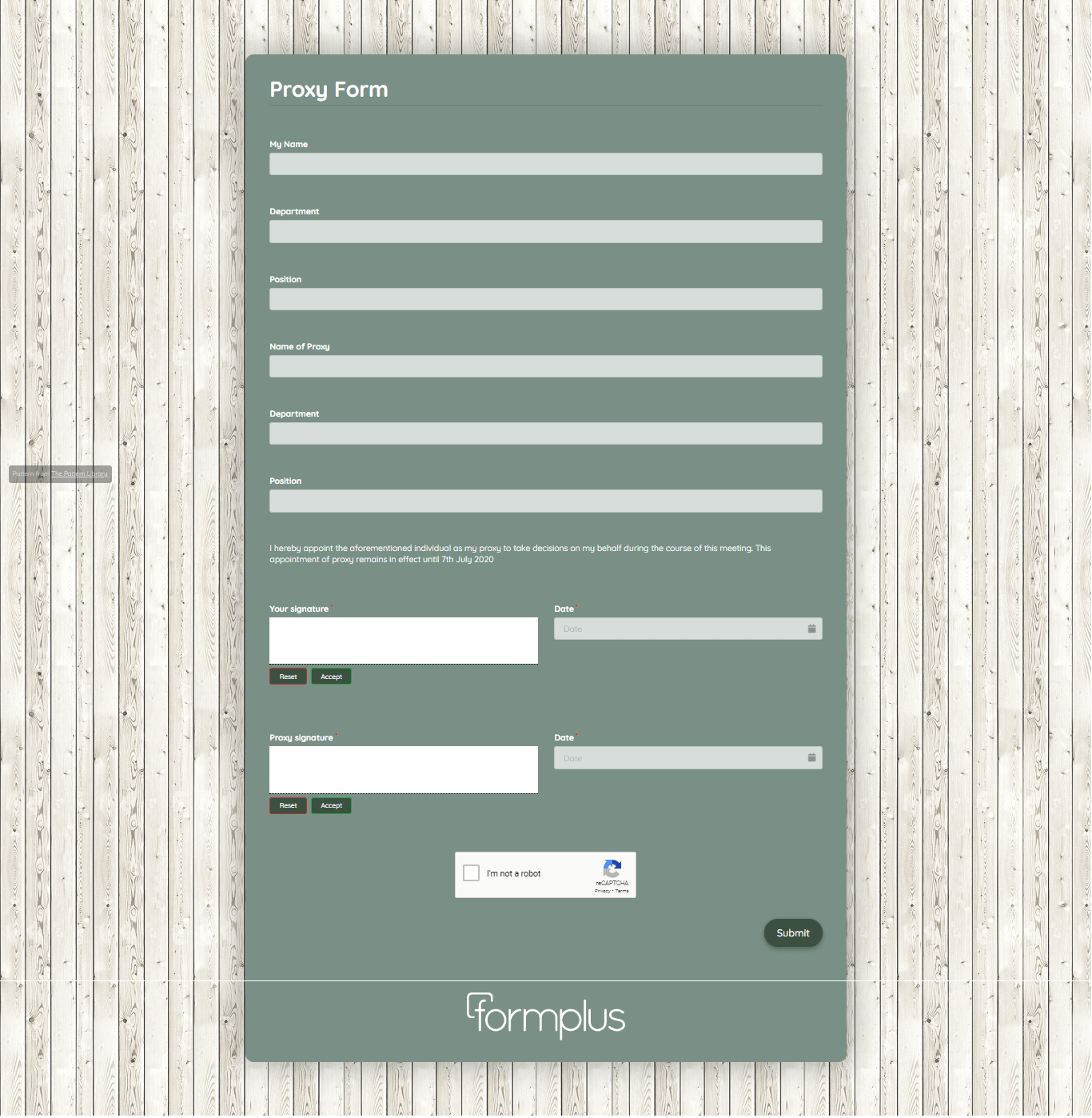 Free Proxy Form Template Formplus