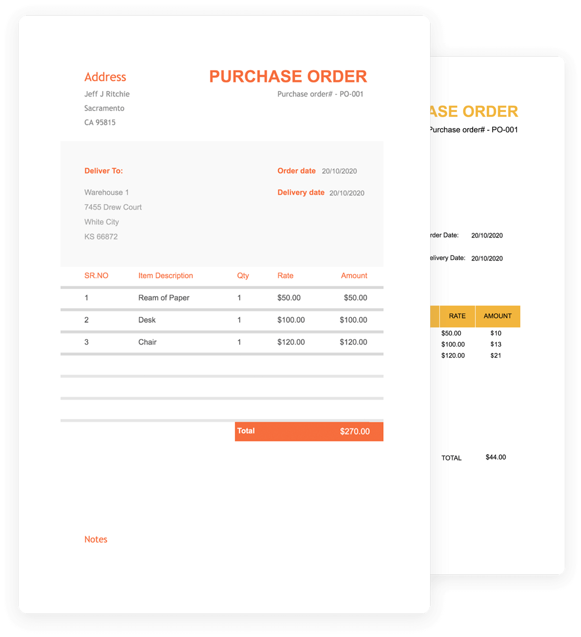 Free Purchase Order Template Zoho Inventory