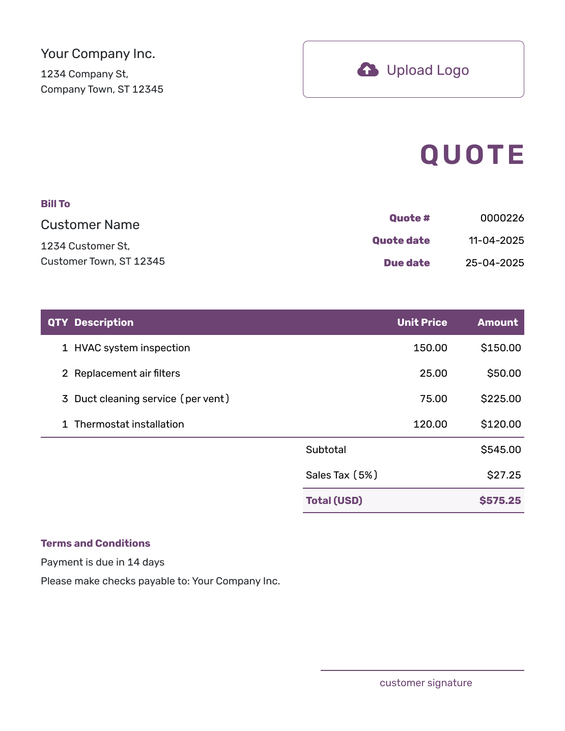 Free Quote Form Template Docelf