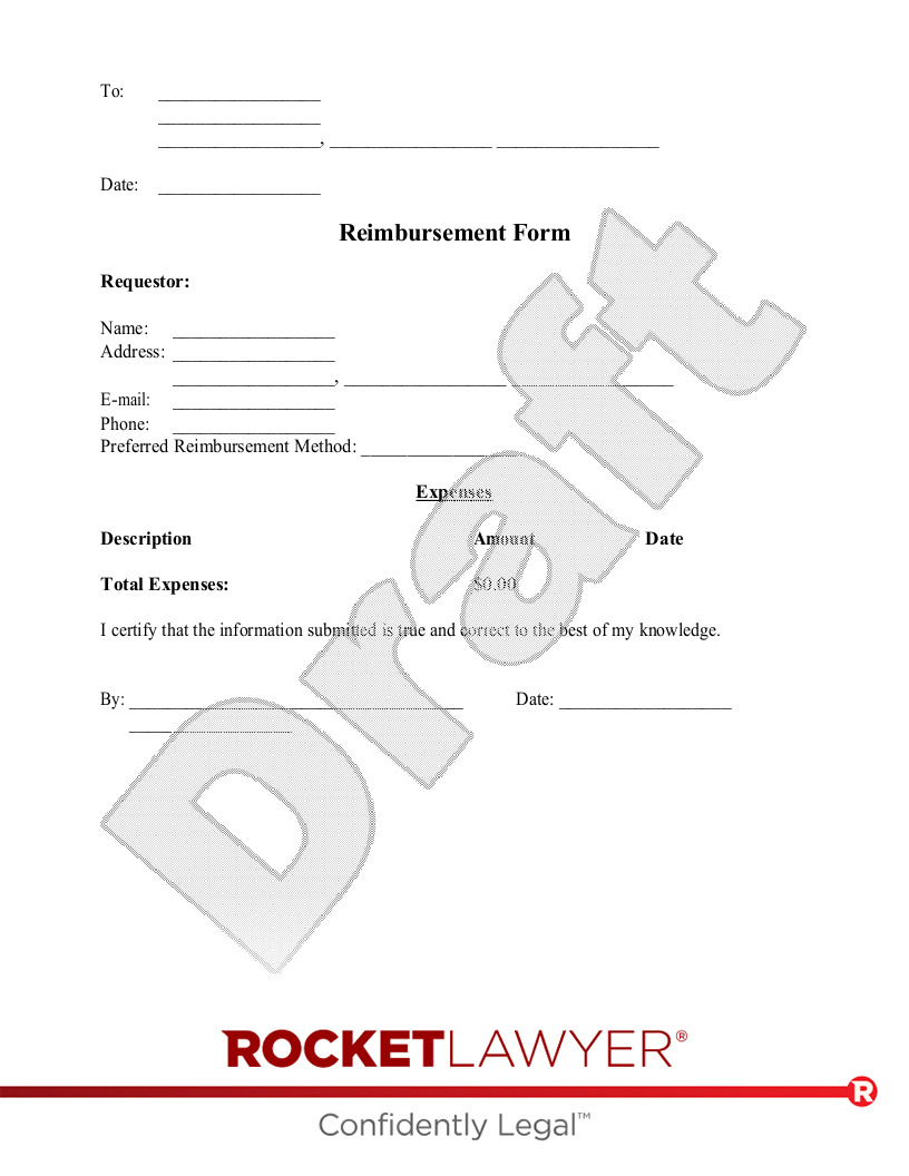 Free Reimbursement Form FAQs Rocket Lawyer