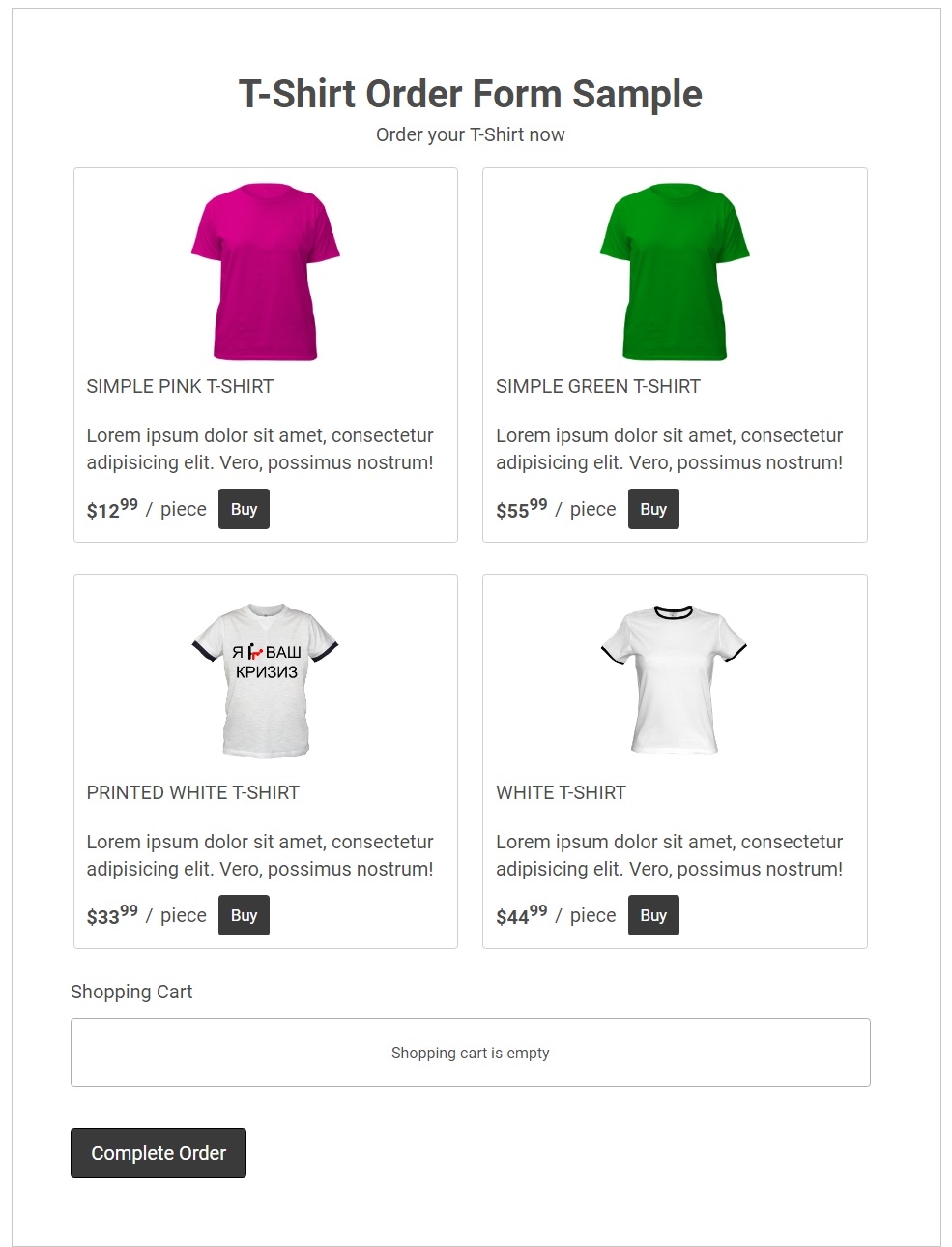 Free Tshirt Order Form Template AbcSubmit