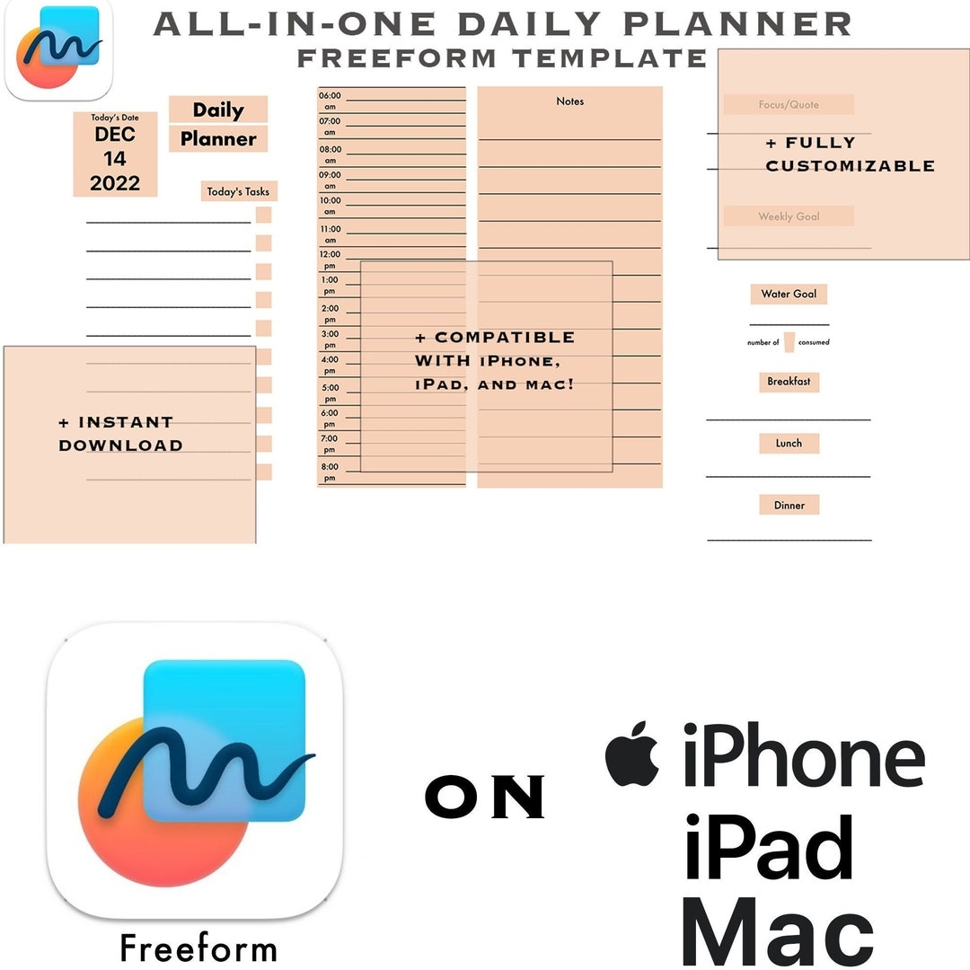 Freeform Template Daily Planner For Ipad Iphone And Mac Etsy