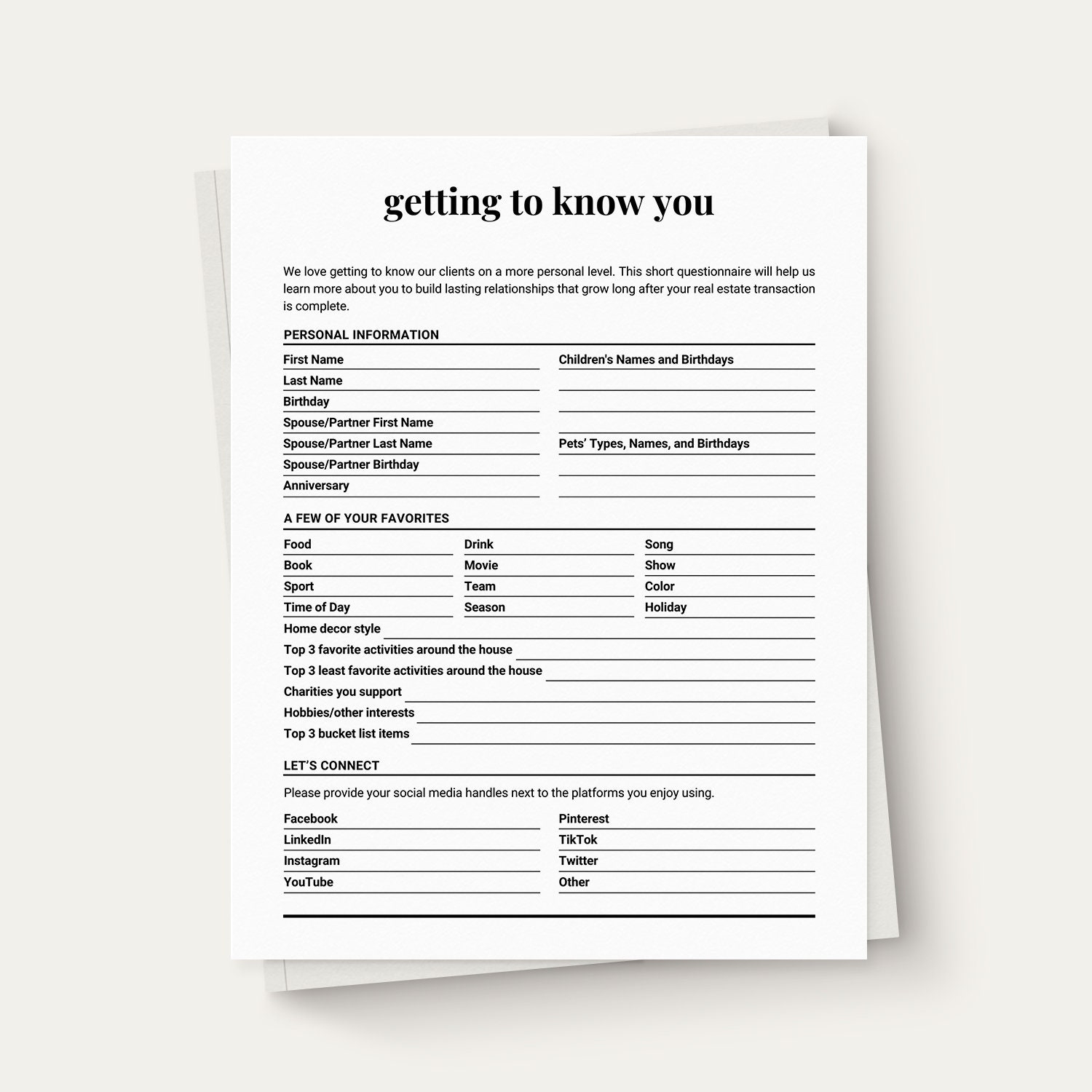 Know Your Customer Form Template