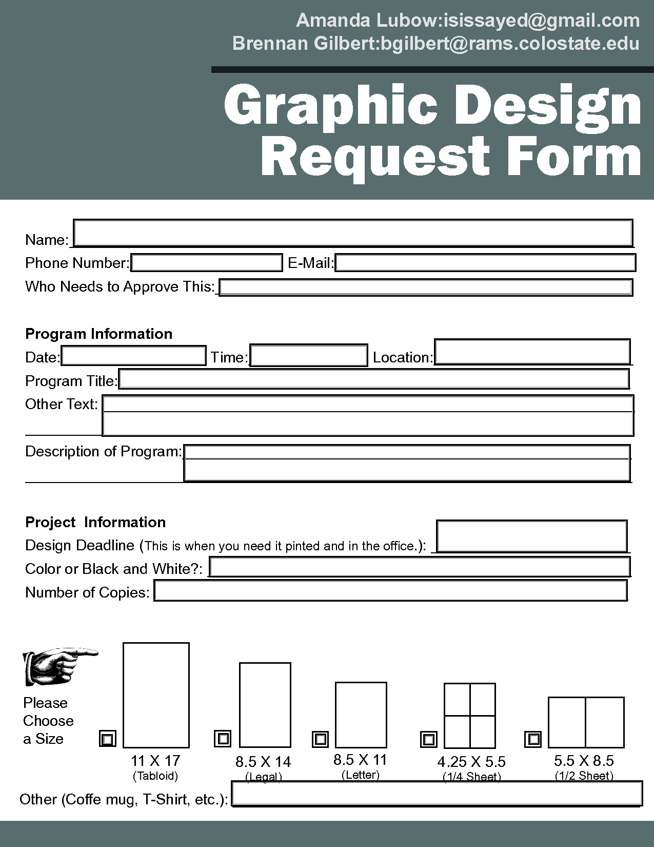 Graphics Request Form