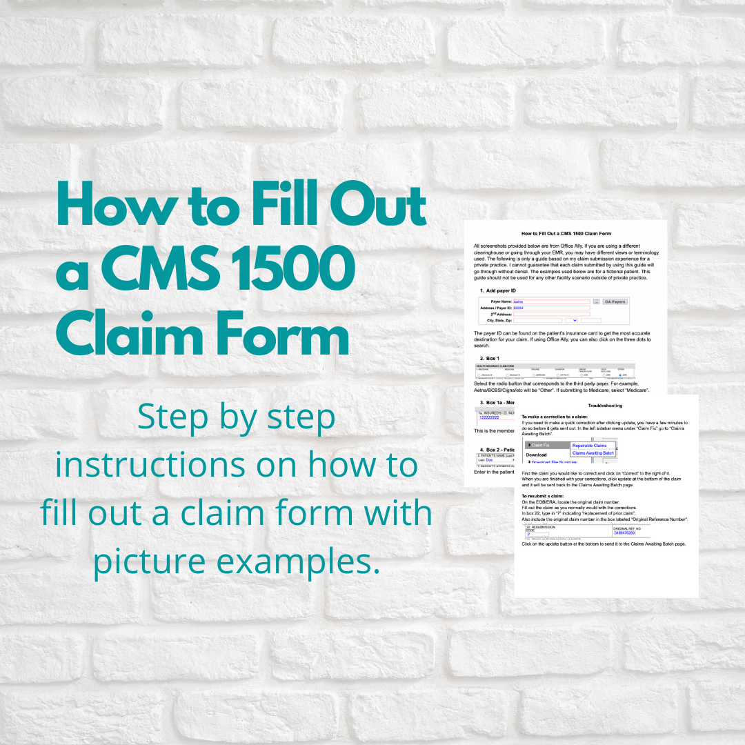 1500 Claim Form Template