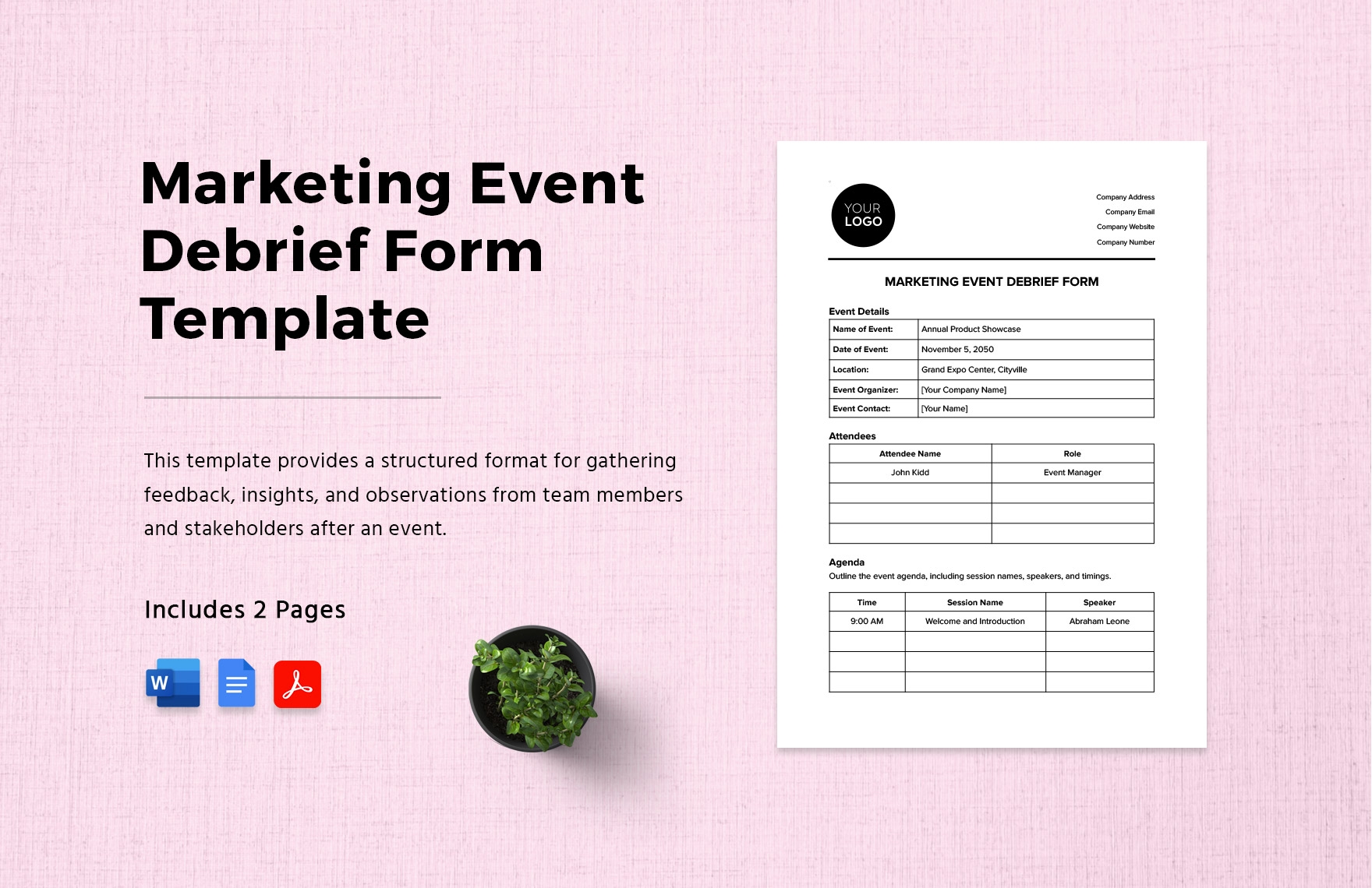 Marketing Event Debrief Form Template In Word PDF Google Docs Download Template