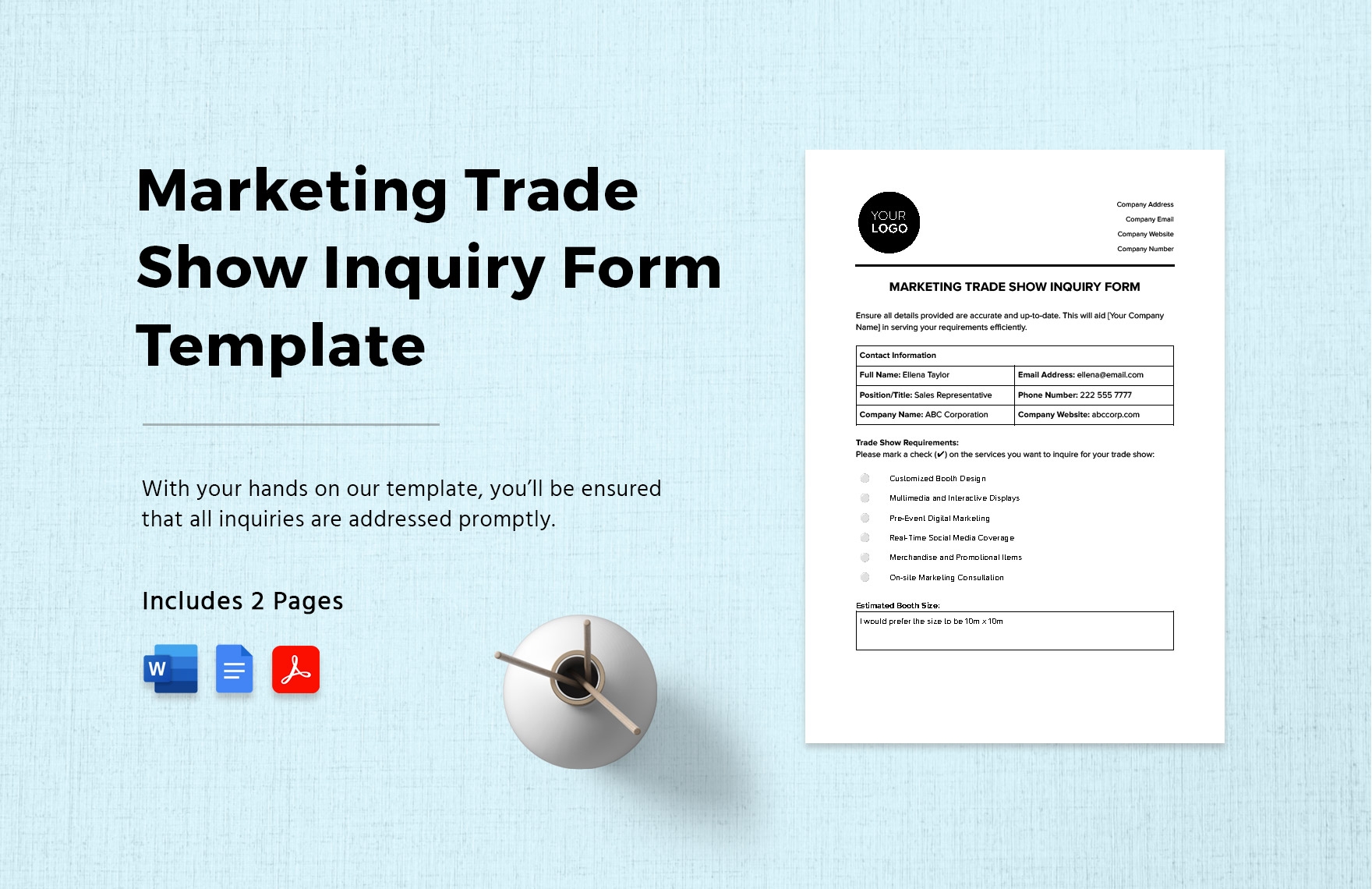 Marketing Trade Show Inquiry Form Template In Word PDF Google Docs Download Template