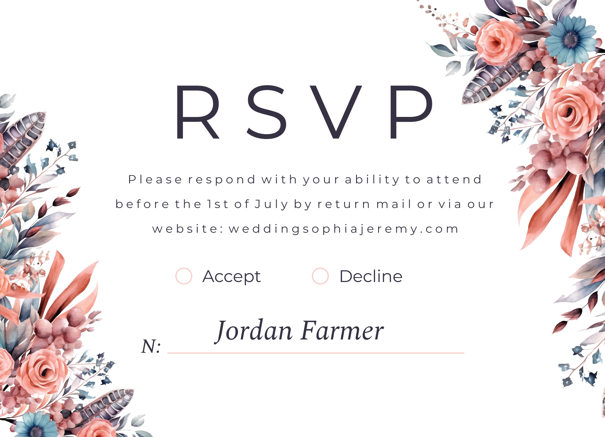 Modern Wedding RSVP Free Google Docs Template Gdoc io