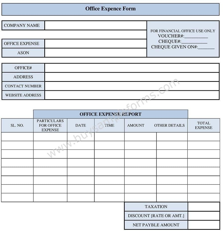 Expense Form Template Word