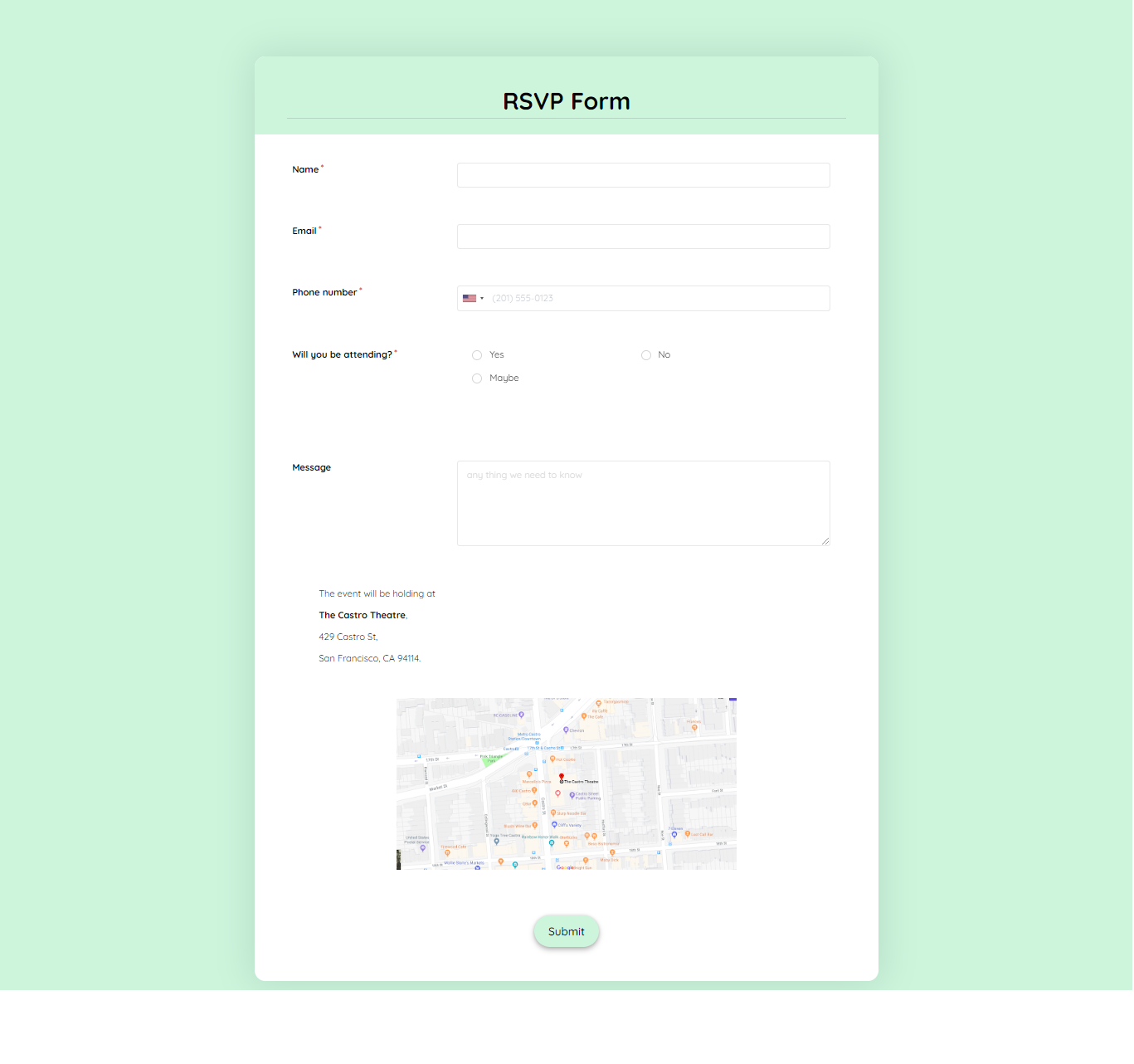 Online Rsvp Form Template Formplus