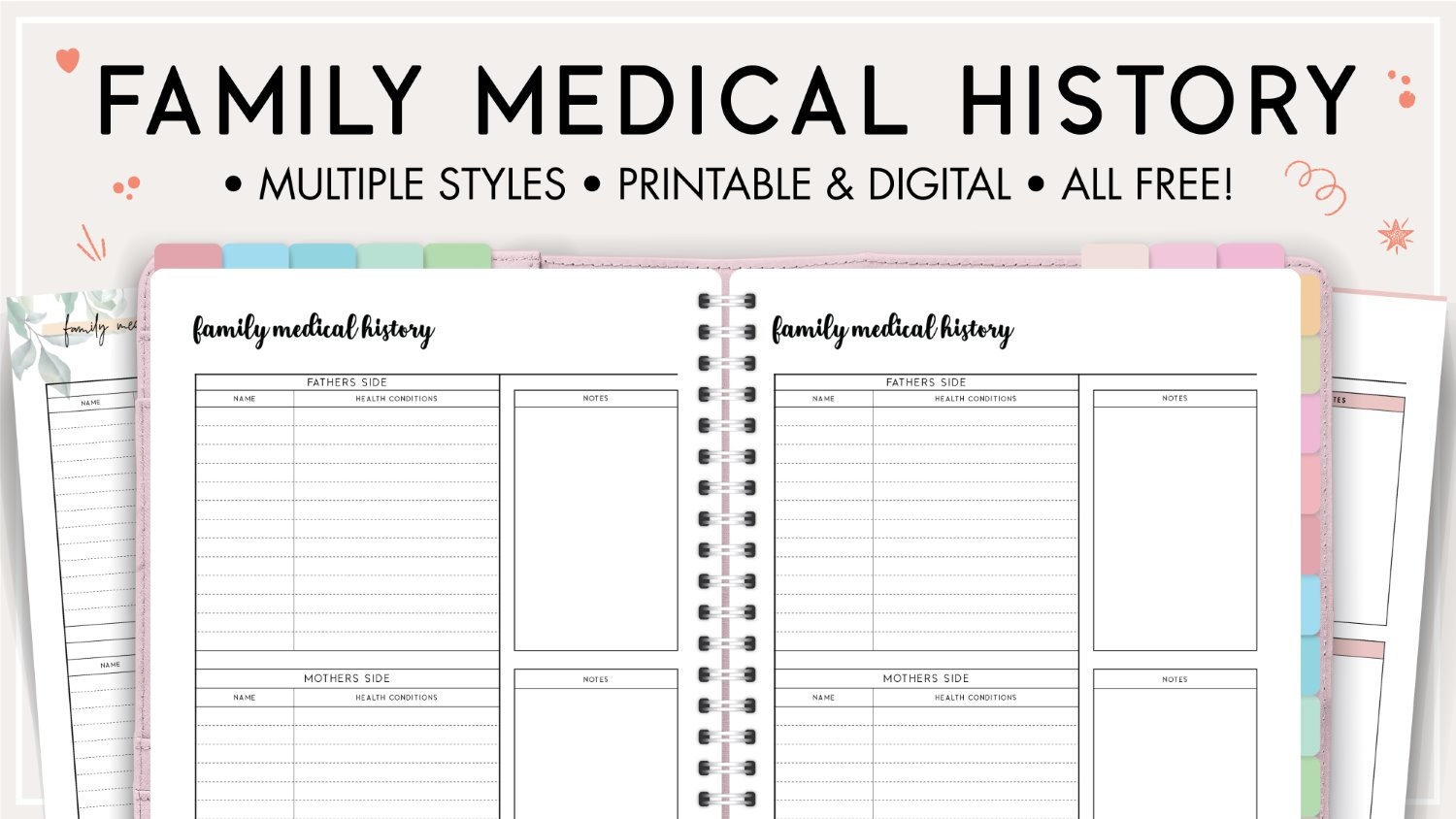 Health History Form Template