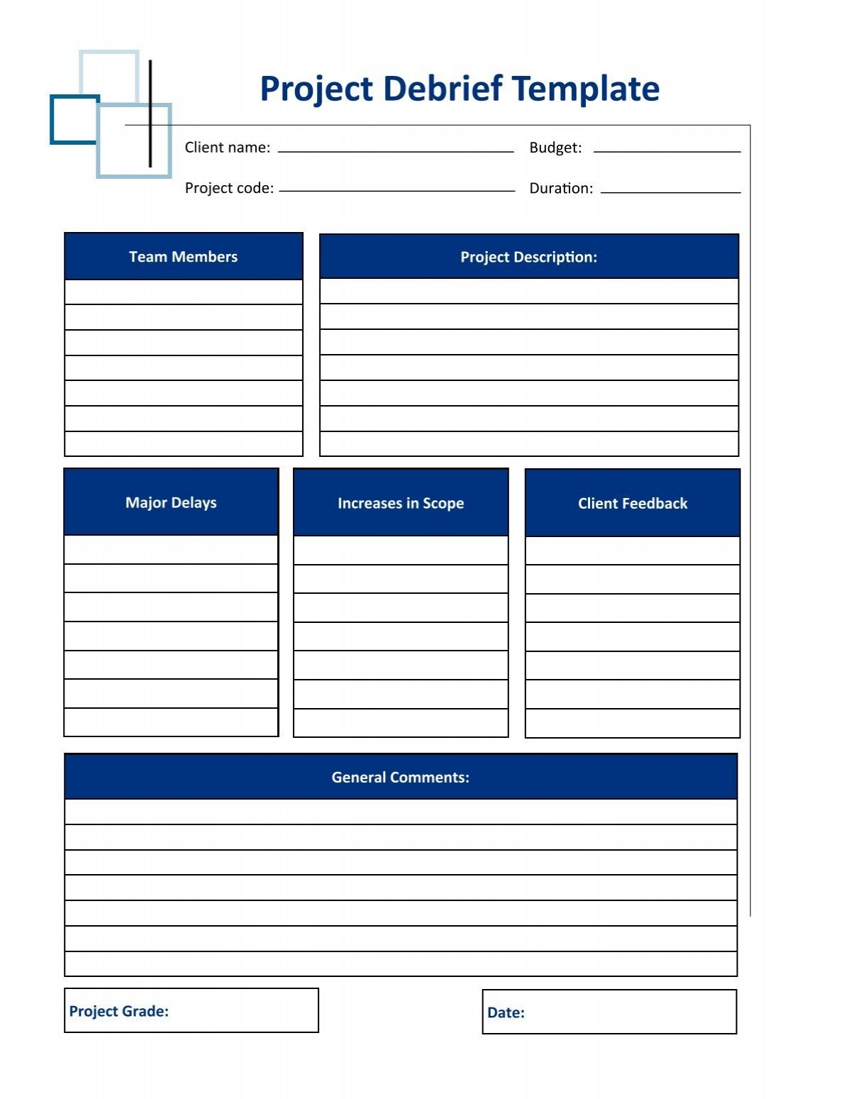 Project Debrief Template PM Hut