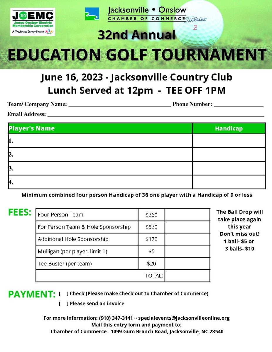 Registration Form For Golf Tournament Jacksonville Chamber Of Commerce