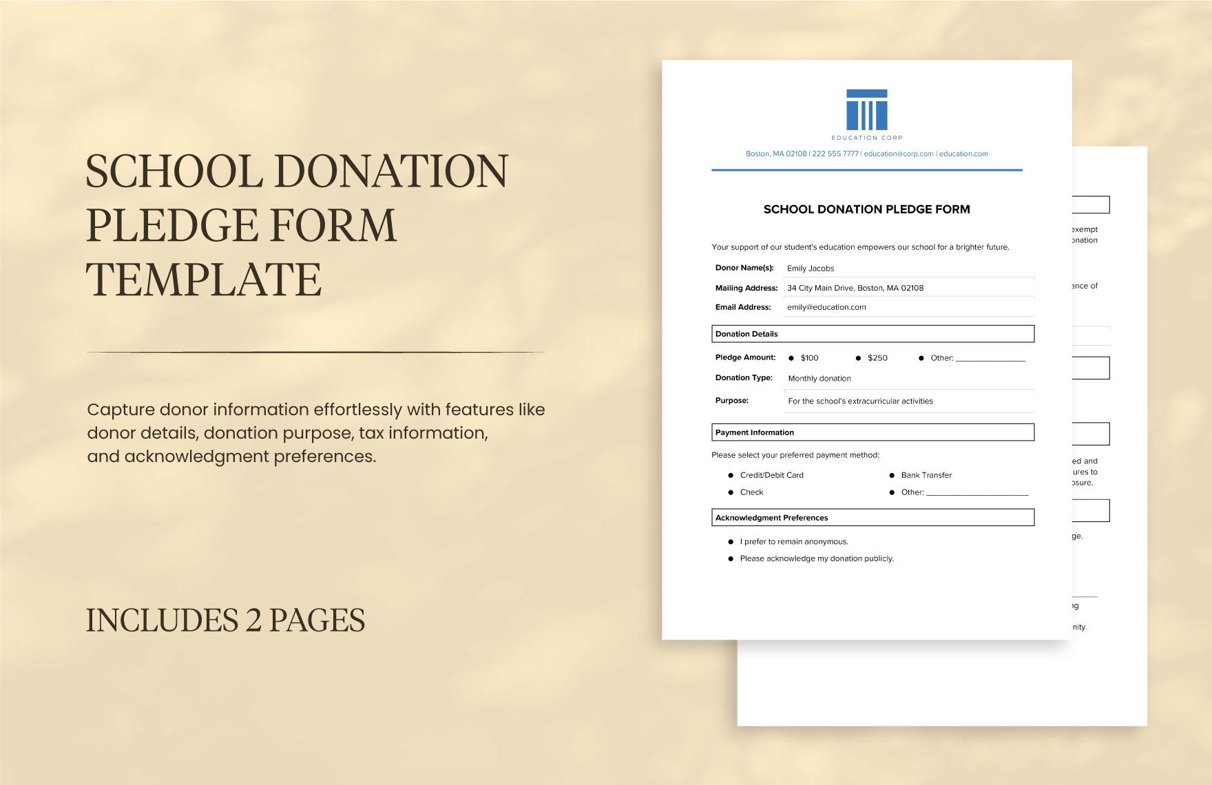 Donation Form Template