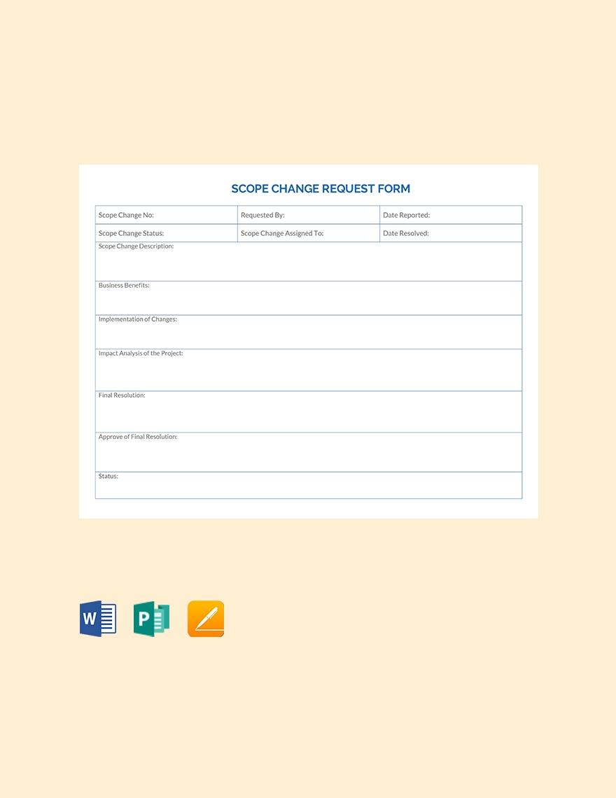 Change Request Form Template Word