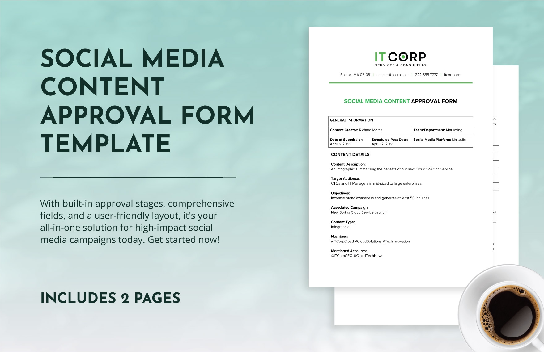 Social Media Content Approval Form Template In Word PDF Google Docs Download Template