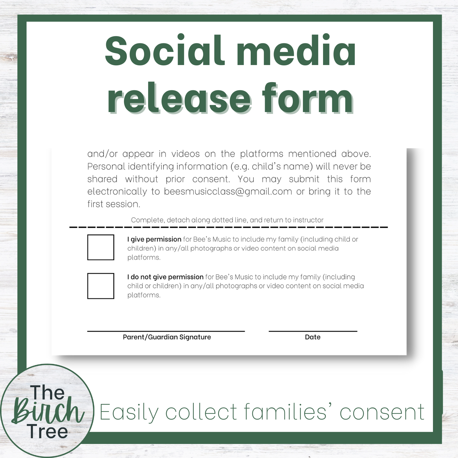 Social Media Release Form Classful