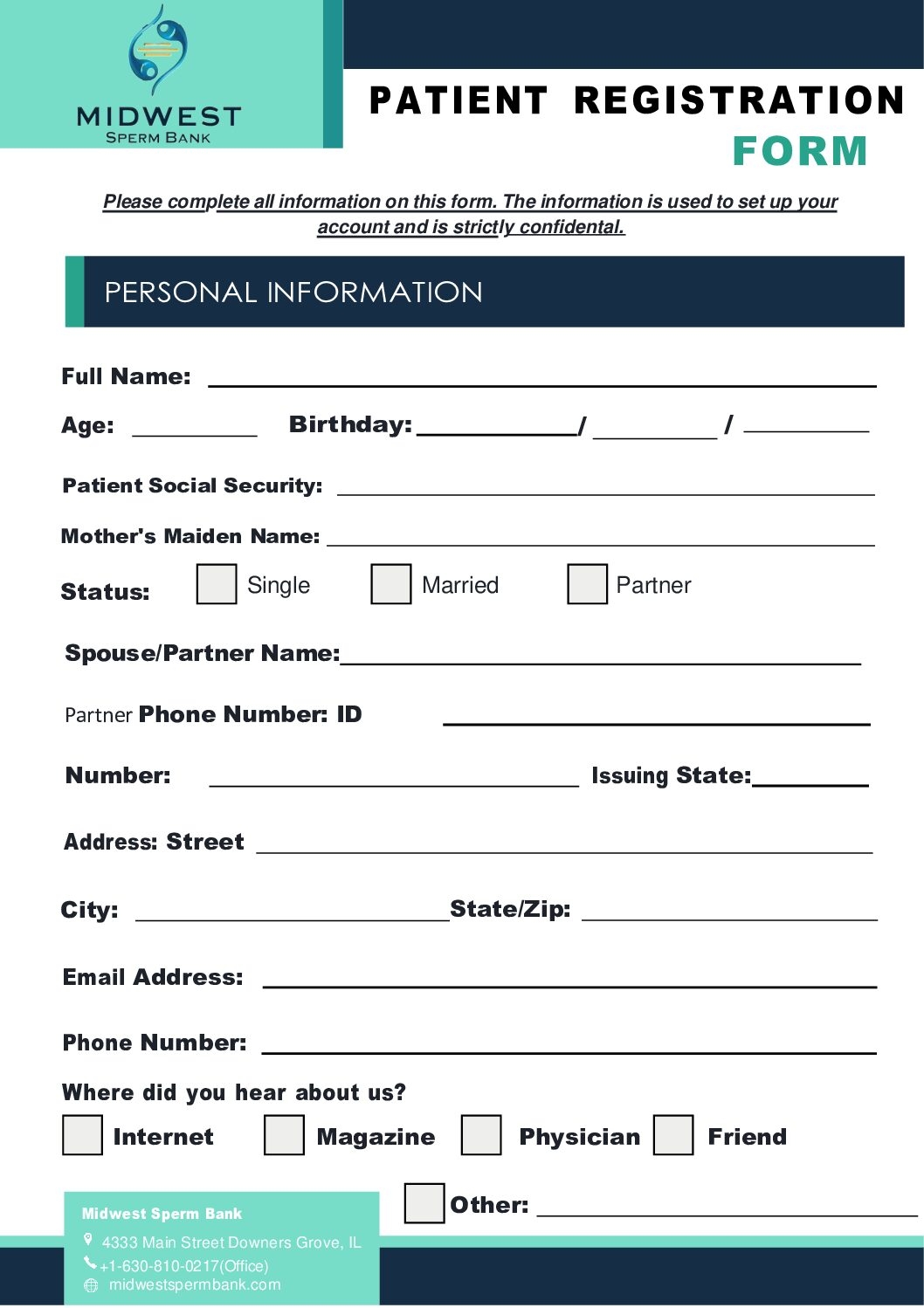 Patient Registration Form Template Word