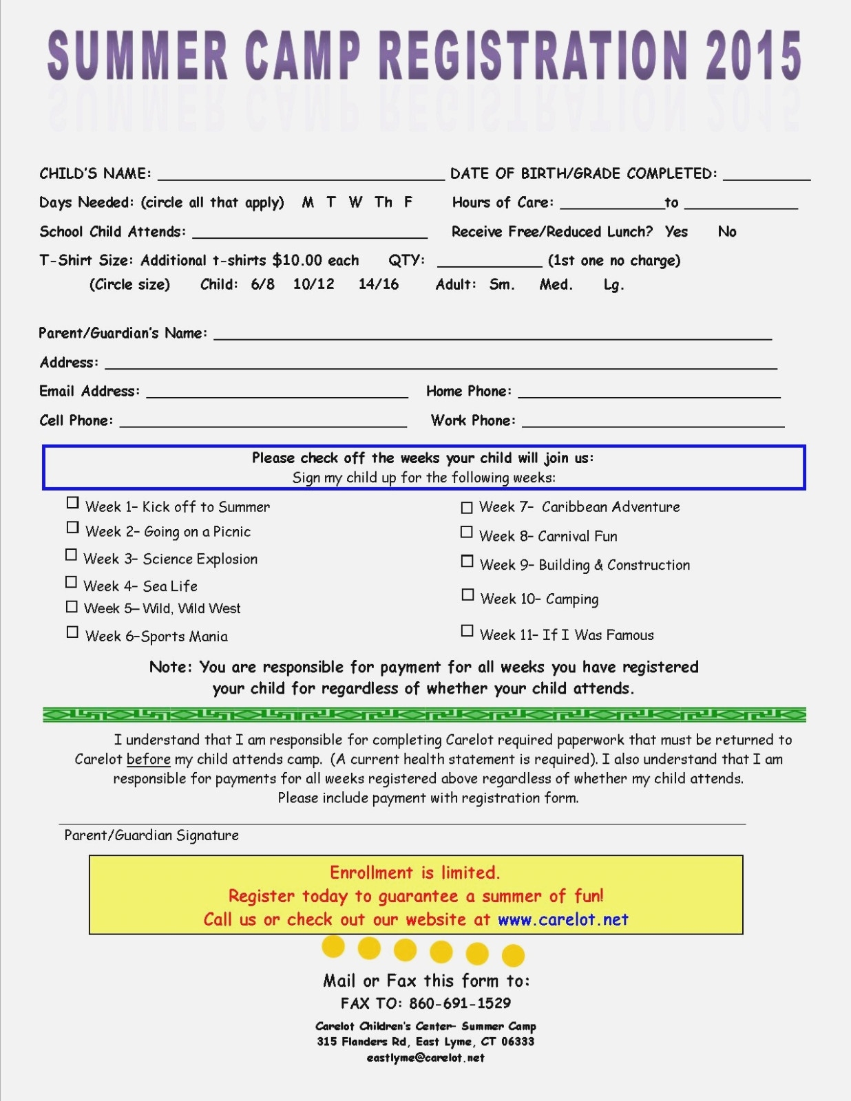 Summer Camp Sign In Sheet Template Www lx iriss uk