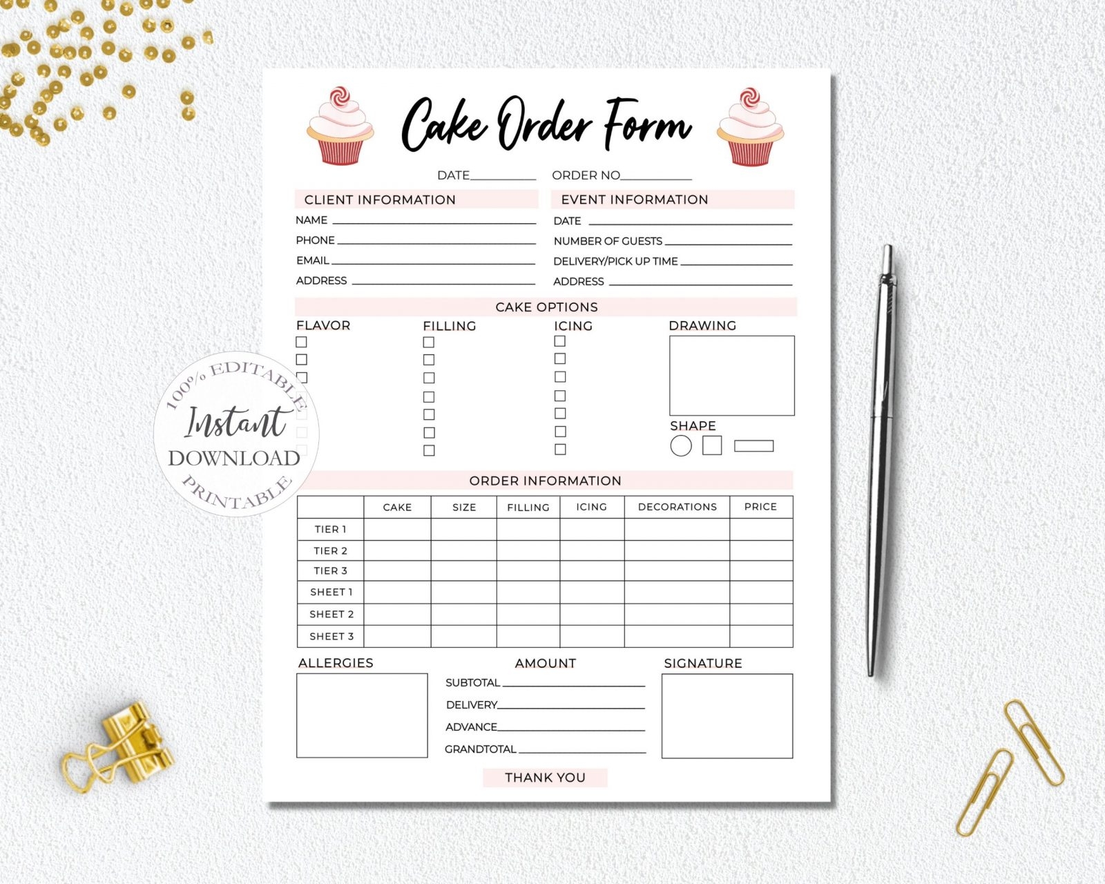 Picture Order Form Template