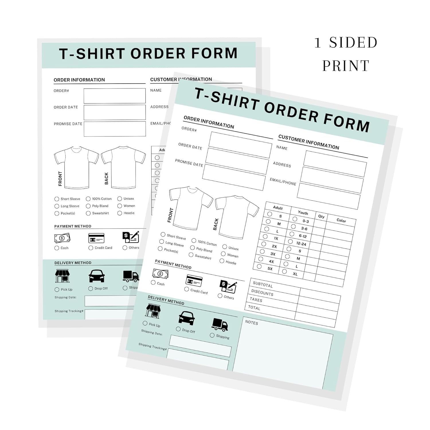 T Shirt Custom Order Form Book Hoodie Template Business Invoice 75 Page 8 5x11 Inches Log Book For Small Businesses New Orders Vinyl Decal Sublimation Loose Leaf Page Walmart