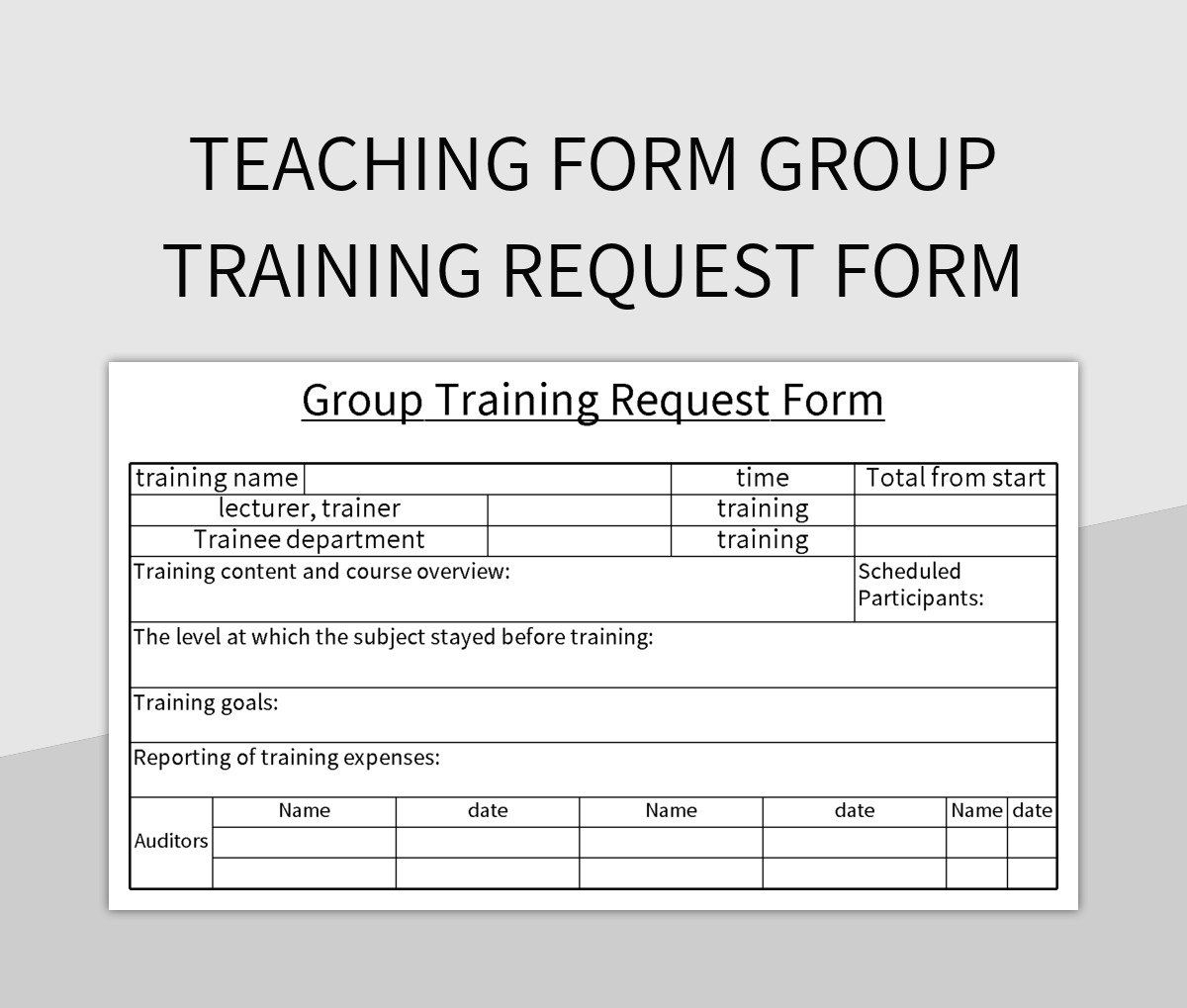 Training Request Form Template Word