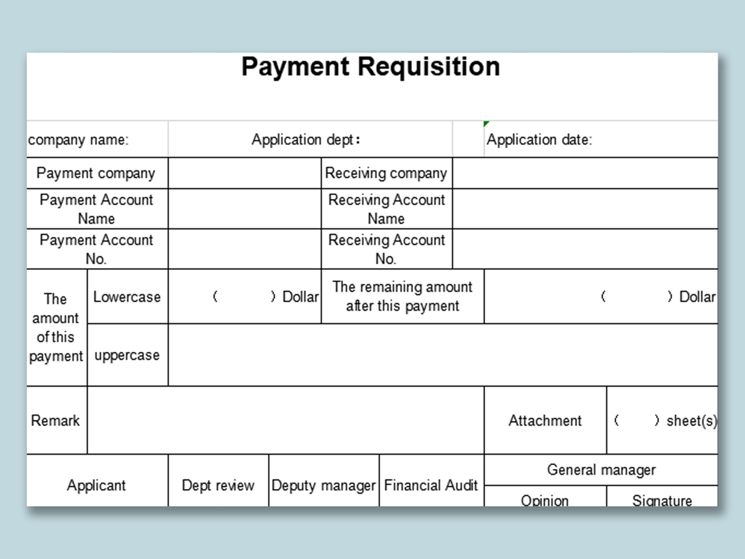 Sample Requisition Form Template