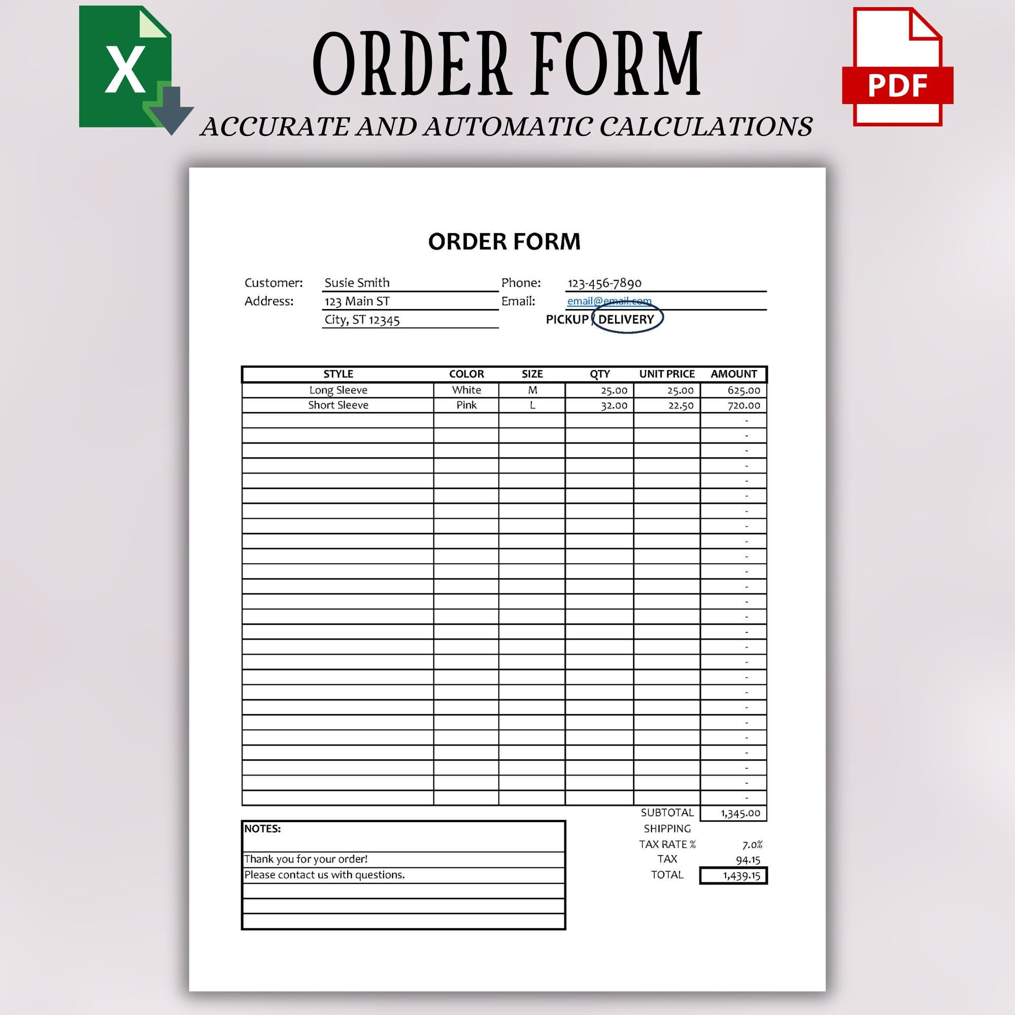 Tshirt Order Form Template Shirt Order Form Template Uniforn Order Form Template Editable Small Business Template In Excel Etsy