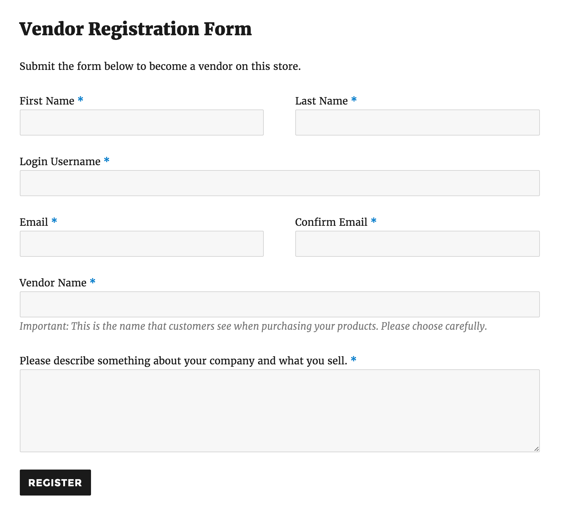 Supplier Registration Form Template