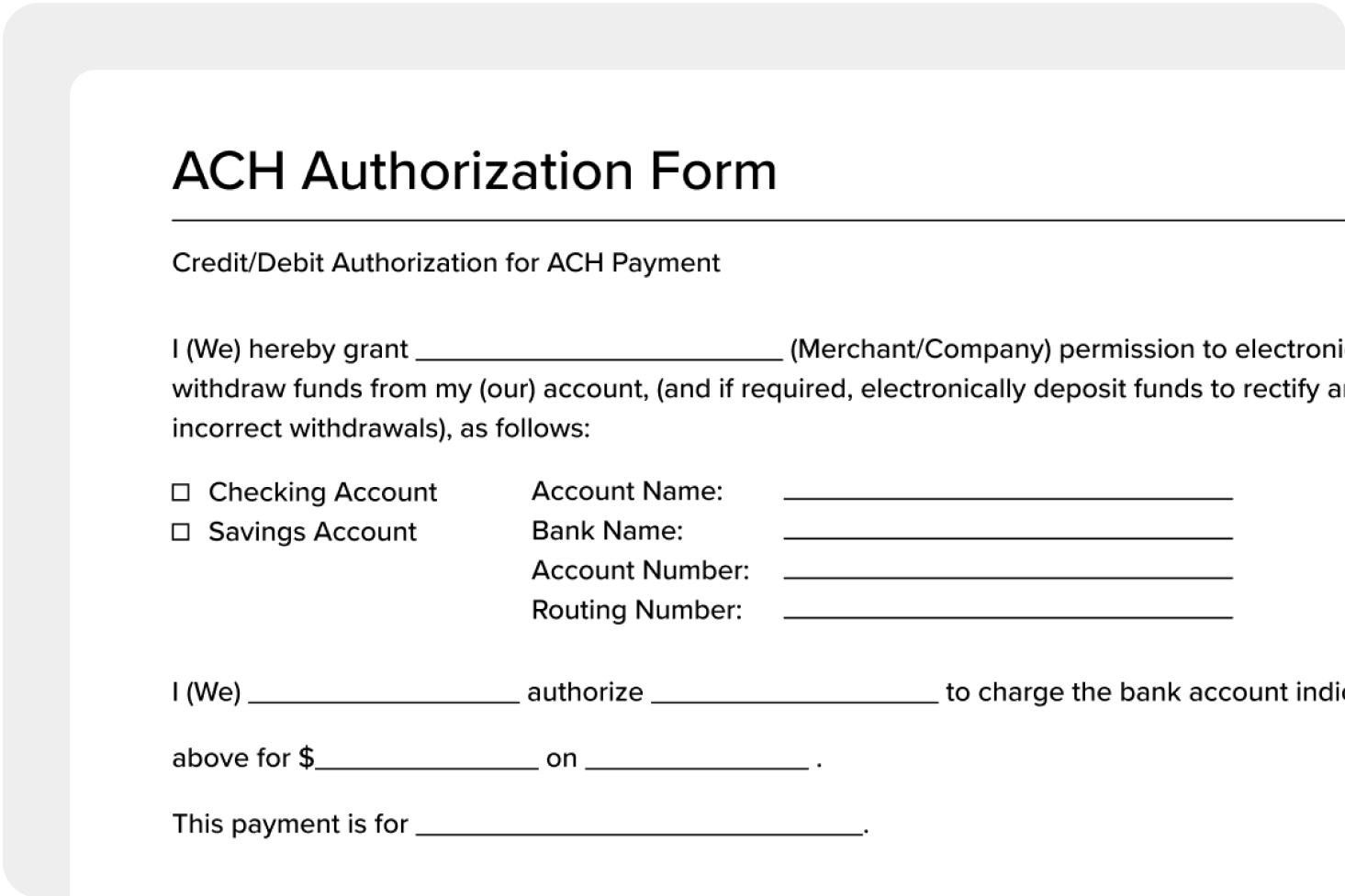 What Is An ACH Authorization Form How To Create One