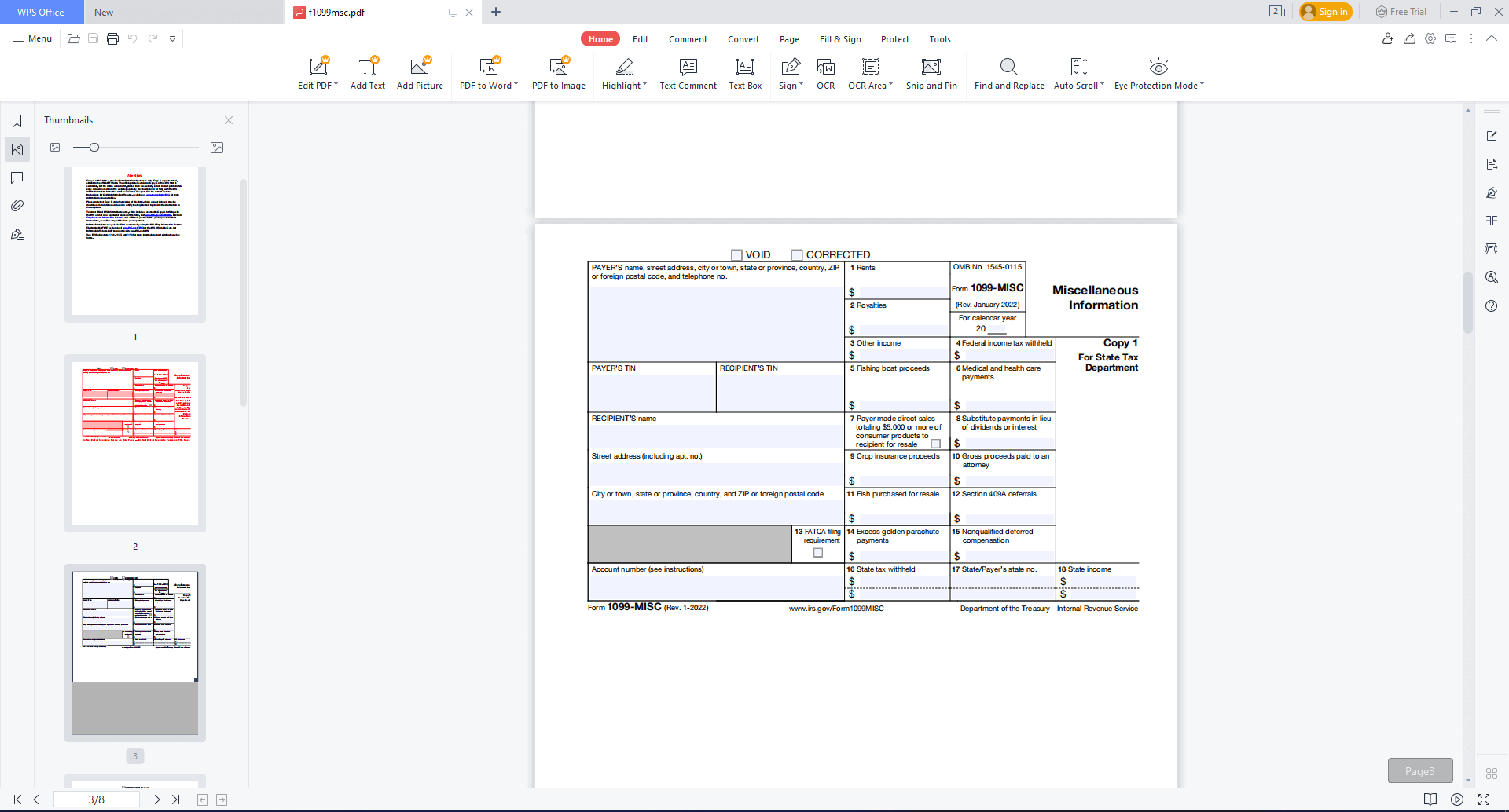 1099 Form Template Word