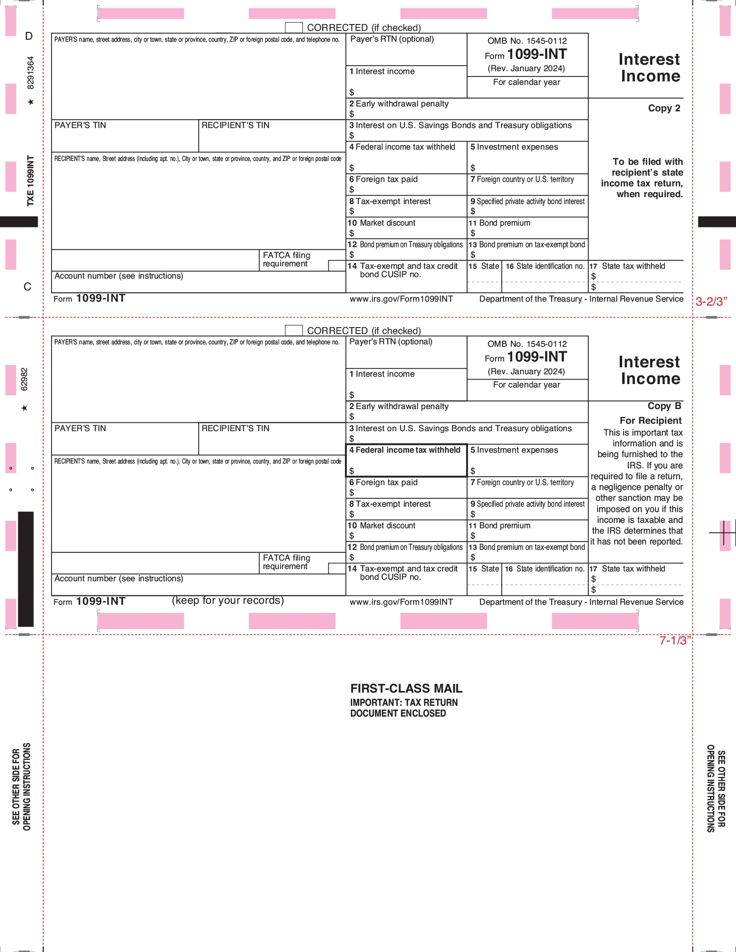 1099 Int Form Template