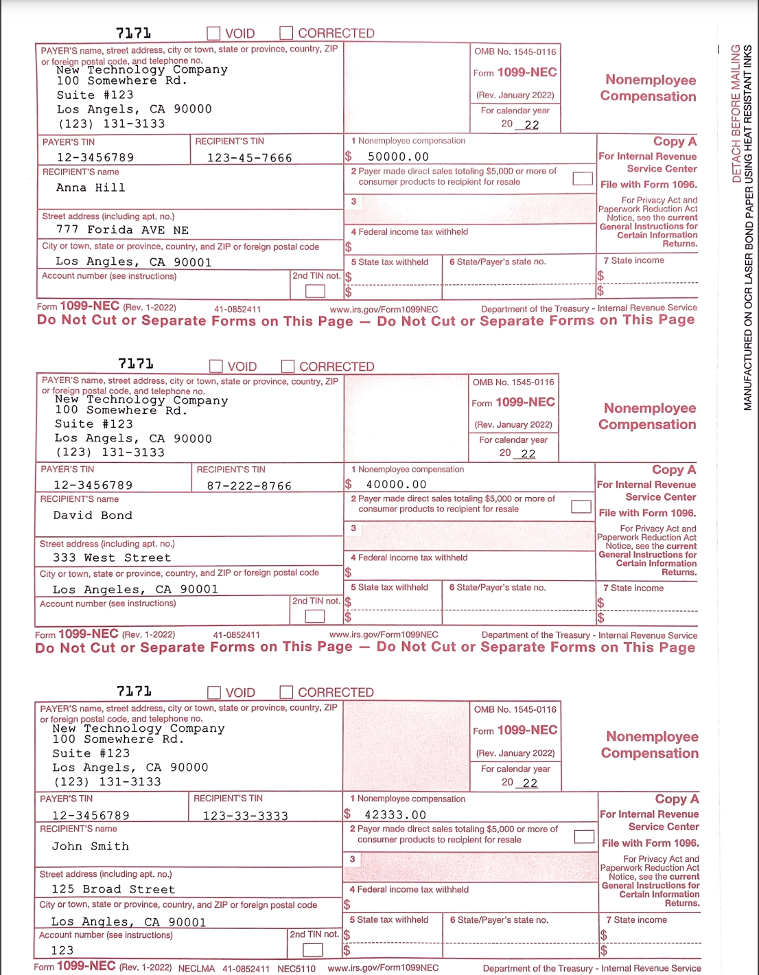 1099 Nec Printable Form