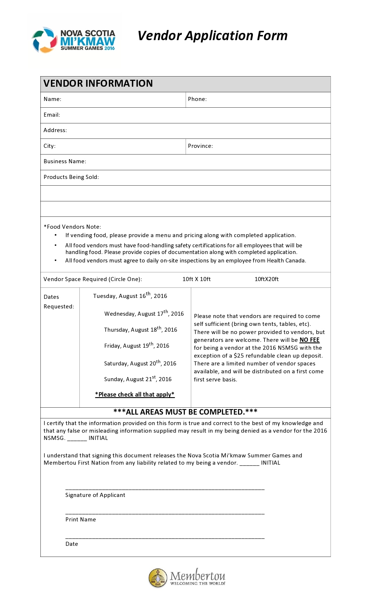 30 Free Vendor Application Forms Templates TemplateArchive