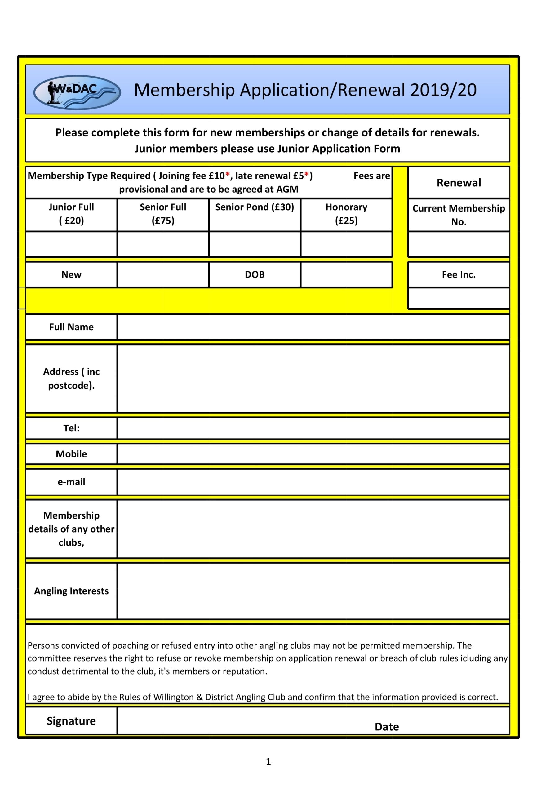 30 Membership Application Form Templates Word Excel PDF 