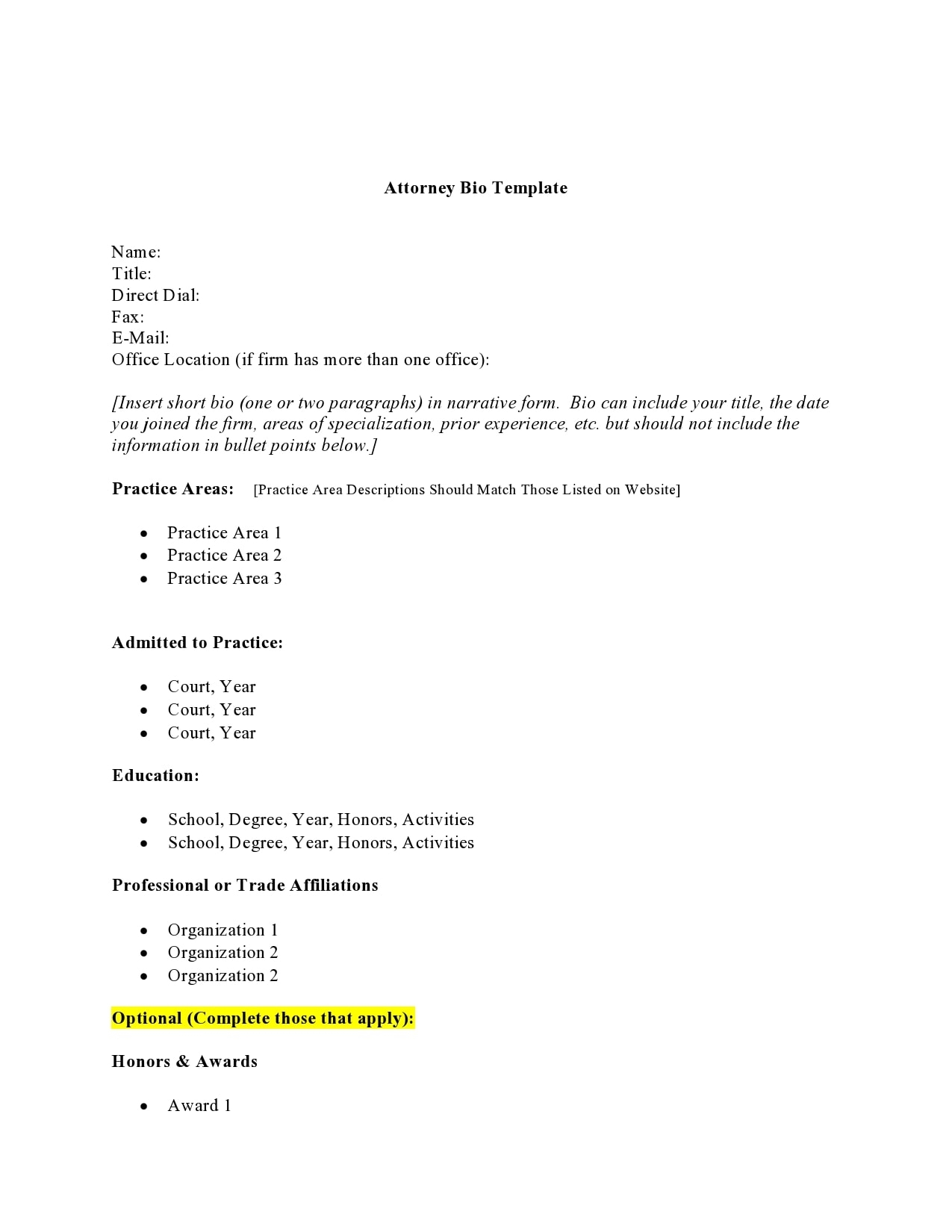 30 Professional Biography Examples u0026 Templates 
