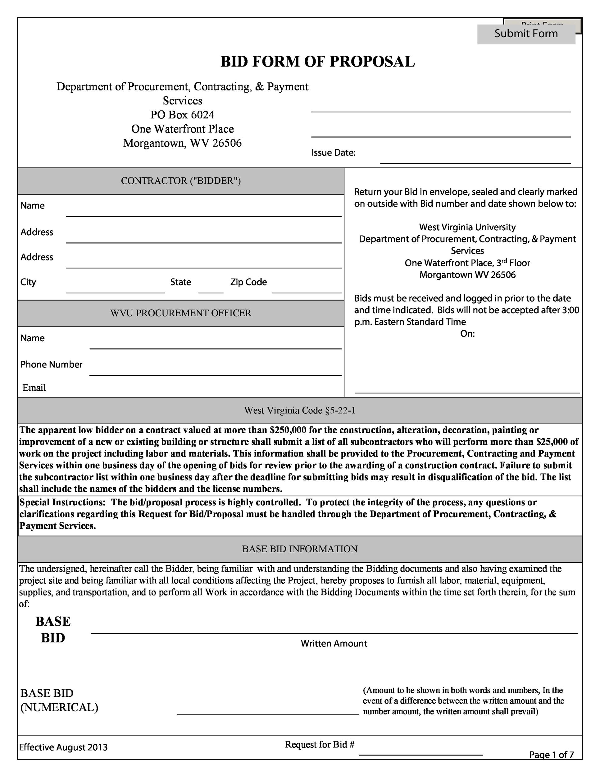 31 Construction Proposal Template U0026 Construction Bid Forms