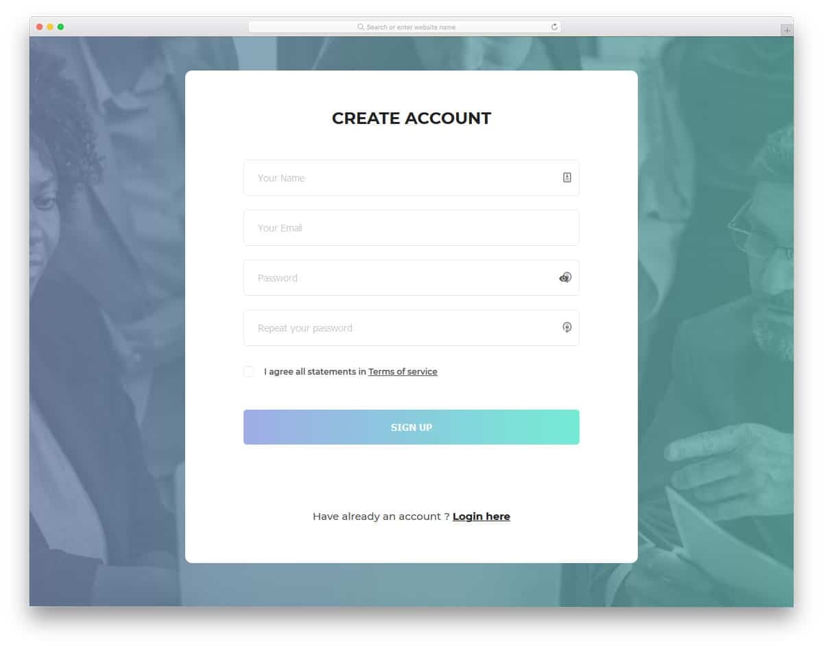 Template For Registration Form